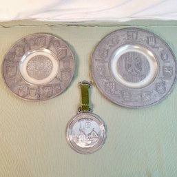 Guetezeichen Zinngerat RAL 95 Pewter Plate Bundesrepublik Deutschland Coat Arms And Frieling-Zinn 95 Pewter