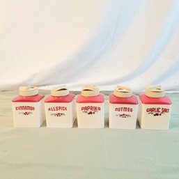 Vintage 1960's Plastic Spice Containers