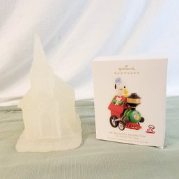 Illuminated Church And Snoopy Keepsake Ornament