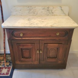 Antique Victorian Marble Top Commode (Living Room)