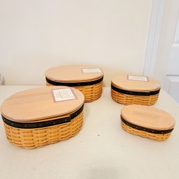 Set Of 4 Wood Craft Lids Longaberger Baskets (Living Room)