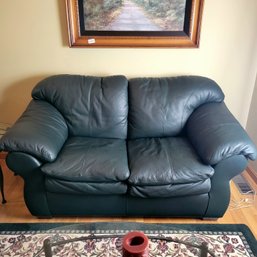 Green Leather Couch (Living Room)