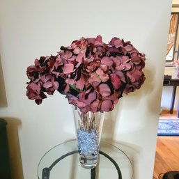 Pottery Barn Glass Vase Poland And Dried Flowers (Living Room)