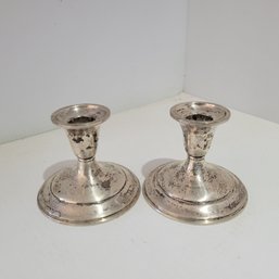 Vintage Weighted Sterling Silver Candlestick Holders (JW)