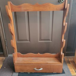 Wooden Gun Or Sword Rack With Cabinet (Sunroom)