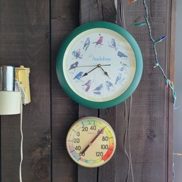 Audubon Bird Clock And Wall Thermometer (Sunroom)