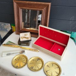 Jewelry Box, Tupperware Hostess Pin, Cufflinks, Mirror And More (Sunroom)