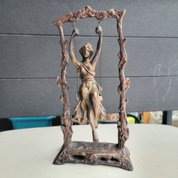 Sculpture 'Girl On A Swing' Bronze After Auguste Moreau (Sunroom)
