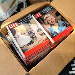Large Box Of Life Magazines From 1950s And 1960s