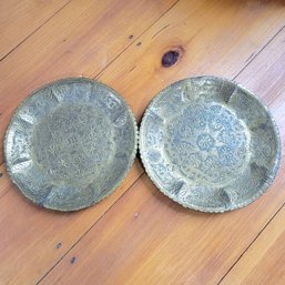 Pair Of Etched Brass Plates (Living Room)