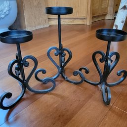 Set Of 3 Metal Candle Holders (Great Room)