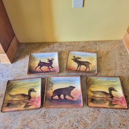 Set Of 5 Animal Plates By Certified International (Great Room)