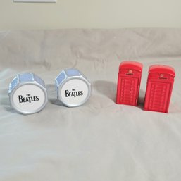 The Beatles And English Telephone Booths Salt And Pepper Shakers(BR)