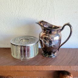 WMA Rogers Silver Plated Pitcher And Candle Warmer