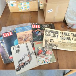 Vintage Life Magazines, Newspaper Clipping And Kids Magazines