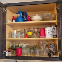 Contents Of Kitchen Cabinet Glasses, Dishes And More