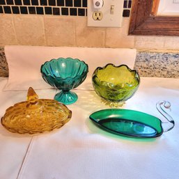 Vintage Colored Glass Dishes (Kitchen)