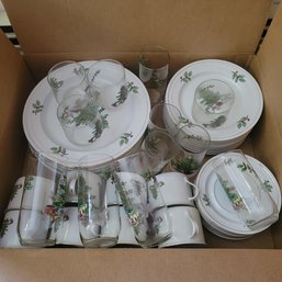 Box Of Christmas Dishes By Holiday Hostess Setting For 8 (LR)