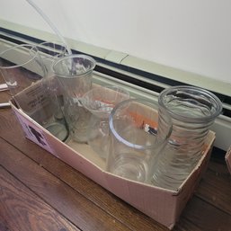 Box Of Clear Glass Vases (LR)