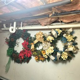 Lot Of 3 Wreaths (Bsmt 2)