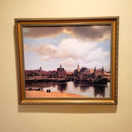 'Vue Of Delft'  By Johannes Vermeer Reproduction Print (hall)