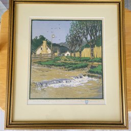 Gustave Baumann 'Spring Freshet' 1916 Print Signed And Numbered (porch)