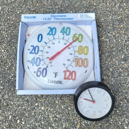 Outdoor Thermometer And Clock