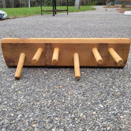 Wooden Wall Shelf With Pegs