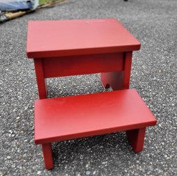 Red Wooden Step Stool From LL Bean