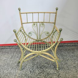 Unique Vintage Green-Toned Wicker Chair