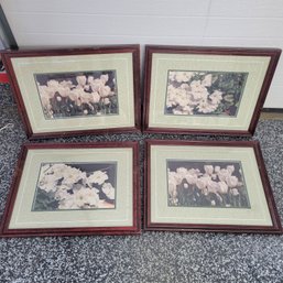 Set Of 4 Framed Floral Art Pieces