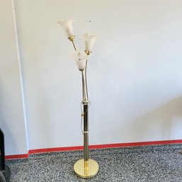 Free Standing Lamp With Floral Shades