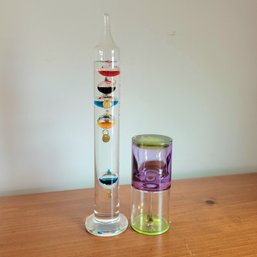 Lily's Home Galileo 11 Inch Glass Thermometer With 5 Multi Colored Spheres In Fahrenheit With Gold Tags (Upb2)