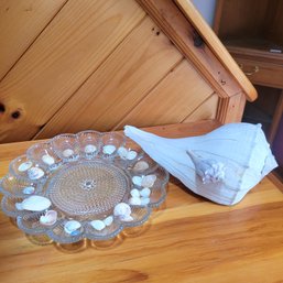 Large Conch Shell And Deviled Egg Platter With Shells (LR)
