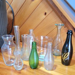 Glass Bottles And Vases Lot (LR)