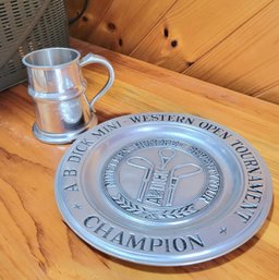 Pewter Cup And Golf Tournament Plate (LR)