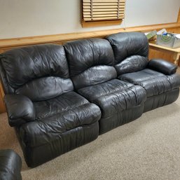 Black Reclining Sofa In Three Sections (Bsmt)