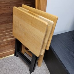 Trio Of Wooden TV Tables (Bsmt)