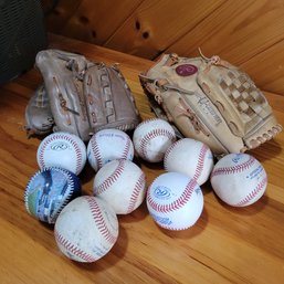 Baseball Gloves And Baseballs (LR)