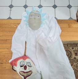 Rick And Morty Costume And Creepy Clown Mask (LR)