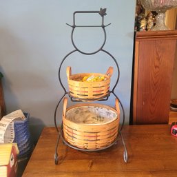 Longaberger Snowman Stand With Baskets (Dining Room)
