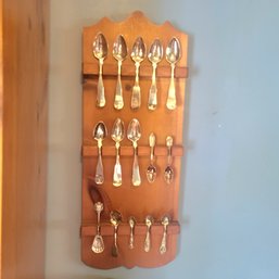 Collectible Spoons And Wood Spoon Rack (Dining Room)