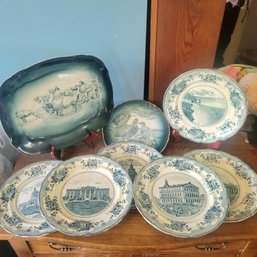 Buffalo Pottery Dish Lot Some Wear, Burn Marks And Crazing (Dining Room)