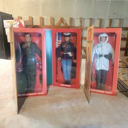 Set Of 3 GI Joe 12' Collector Dolls Still In Boxes! (Bsmt Train T)