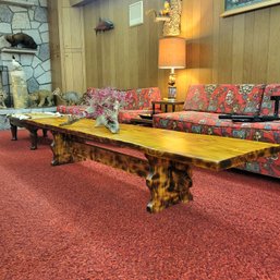 Stunning 8' Long Wooden Coffee Table *Does Not Include Centerpiece (Bsmt)