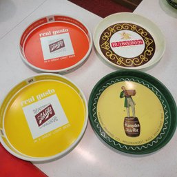 Set Of 4 Tin Beer Trays (Bsmt)