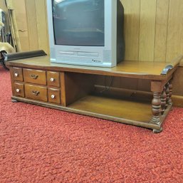 Vintage Wooden Lane Television Stand 1 Leg Has A Chip (Bsmt)