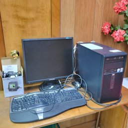 HP Computer,  Samsung Monitor, Keyboard And Negatives Scanner (Bsmt)