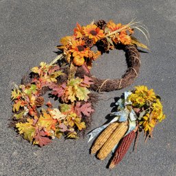 Fall Wreaths And Corn Stalks (Garage)