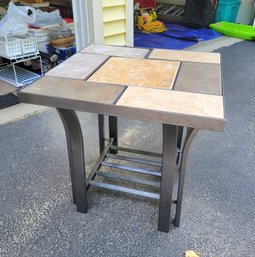 Metal And Tile Top Side Table #2 (Garage)